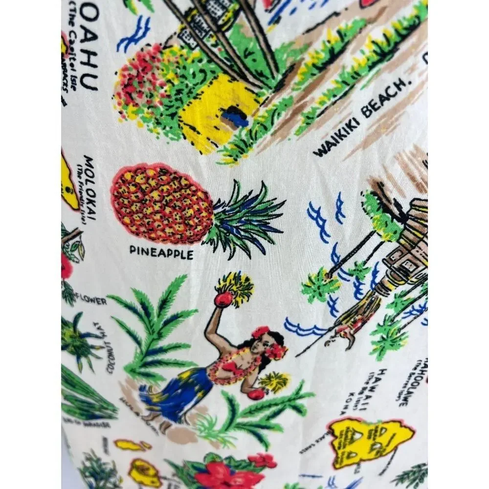 J.Crew Hawaiian Print Cotton Tunic Top Cover Up XS Tropical Beach Pineapple